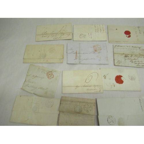 116 - Postal History - collection of stampless wrappers franked from 1835+, from various locations, approx... 