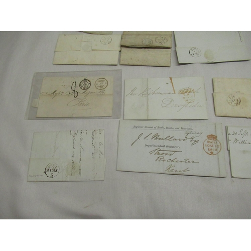 116 - Postal History - collection of stampless wrappers franked from 1835+, from various locations, approx... 