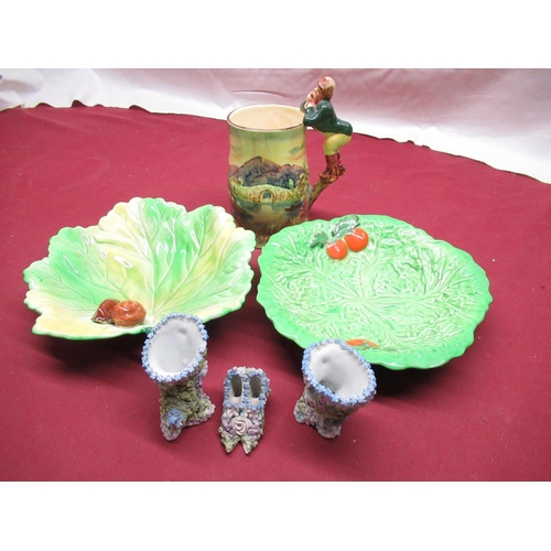 128 - Two Carlton Ware leaf pattern bowls, and a small selection of other decorative ceramics (AF)