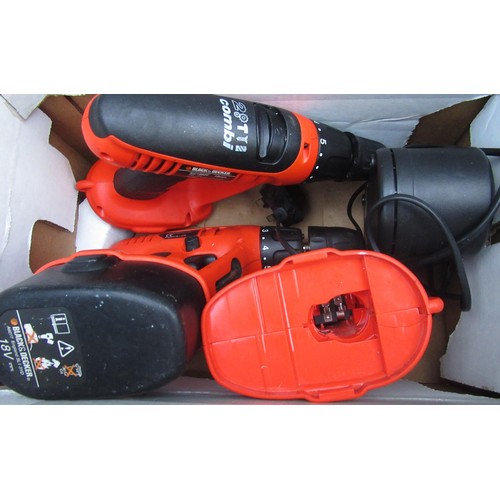 148 - Three Black and Decker battery drills, including battery and charger