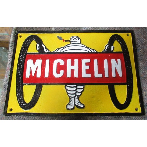 786 - Cast metal Michelin reproduction advertising sign