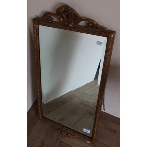 154 - Gilt framed bevelled edged wall mirror (41cm x 78cm)