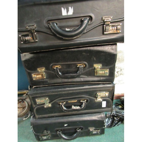 191 - Four black leather flight type cases