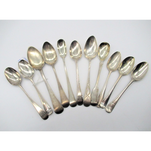 196 - Collection of eleven hallmarked Sterling silver  teaspoons, various assays and dates, gross 4.6ozt