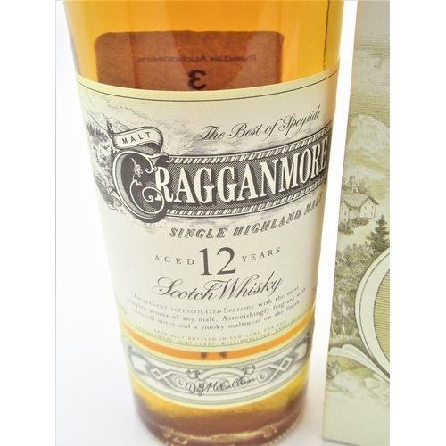 3 - Cragganmore Single Highland Malt Scotch Whisky, aged 12 years, 70cl 40%vol, for Classic Malts of Sco... 