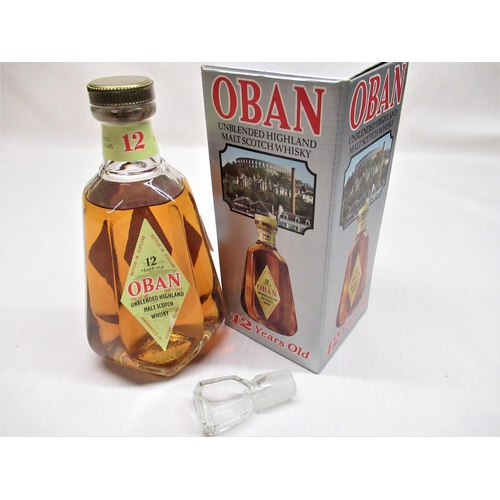 7 - Oban Unblended Highland Malt Scotch Whisky, 12 years old, 75cl 40%vol, in decanter with stopper, in ... 