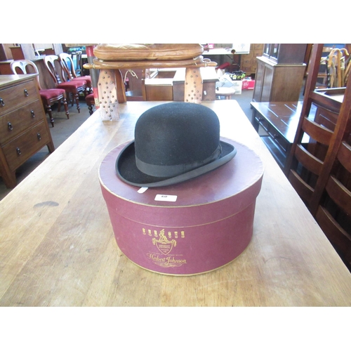 60 - Dunn & Co. Ltd black bowler hat, in Herbert Johnson hat box