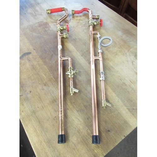 69 - Mark I and Mark II proto-type Steam Punk style walking sticks made from copper piping with various v... 