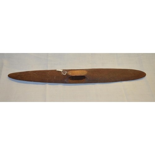 296 - Carved Aboriginal type narrow shield L83cm