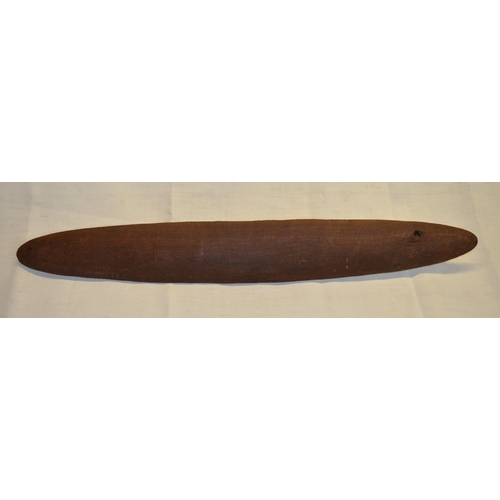 296 - Carved Aboriginal type narrow shield L83cm