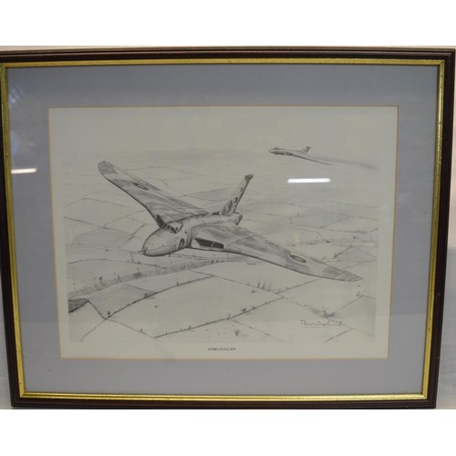 299 - Collection of four prints of pencil drawing by B. Wallond depicting various air craft, signed by art... 