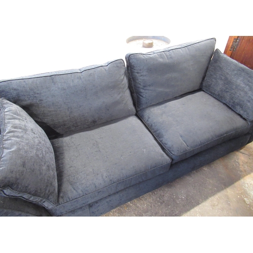 796 - Large modern three seat sofa with loose cushions, and matching similar two seat sofa