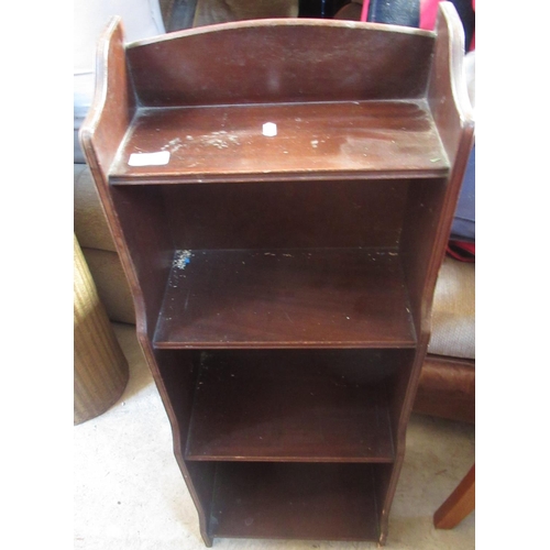 83 - Small mahogany four tier waterfall bookcase W35.5cm D24cm H91cm
