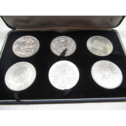 51 - Geo. VI 1946 specimen silver set, last of the silver coinage, specimen crowns 1951, 1960, 1965, 1972... 