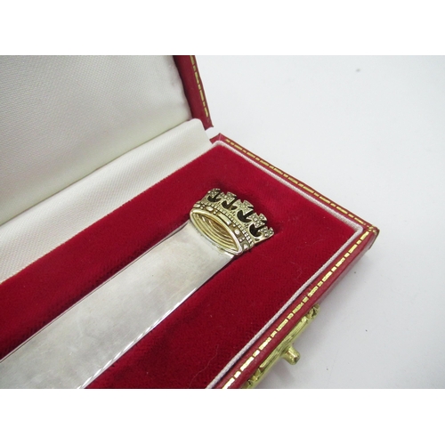 516 - C.N.A. Ruff Ltd. Gosport Elizabeth II silver cased letter knife with gold plated crown terminal, Bir... 