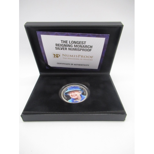 734 - ER.II, The Longest Reigning Monarch Silver NumisProof 2oz .925 silver coin in fitted case with COA 3... 