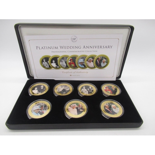 737 - ER.II & HRH The Duke of Edinburgh Platinum Wedding Anniversary Jubilee Mint coin set including seven... 