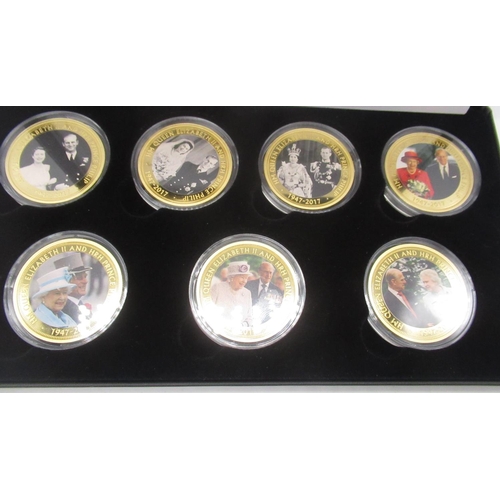 737 - ER.II & HRH The Duke of Edinburgh Platinum Wedding Anniversary Jubilee Mint coin set including seven... 