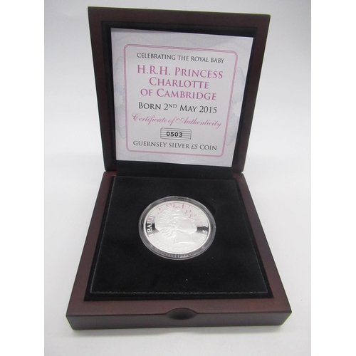 741 - HRH Princess Charlotte Of Cambridge Birthday Silver proof £5 28.28g Silver proof .925 silver coin in... 