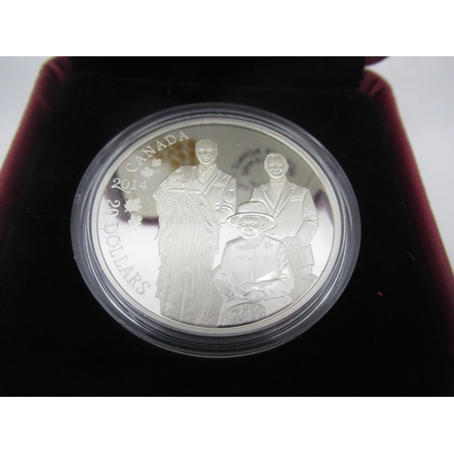 746 - The Royal Canadian Mint Royal Generations $20CAD 28.28g Silver proof .999 silver coin in fitted case... 