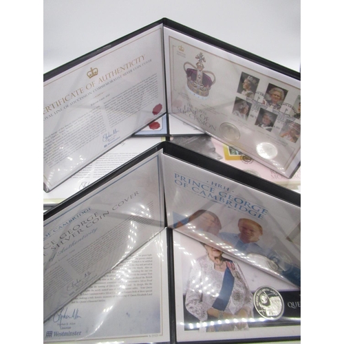 751 - ER.II Longest Reigning Monarch £5 silver coin cover and stamp, HRH Prince George's 1st Birthday Ltd ... 