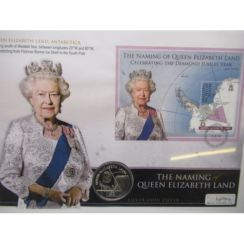 751 - ER.II Longest Reigning Monarch £5 silver coin cover and stamp, HRH Prince George's 1st Birthday Ltd ... 