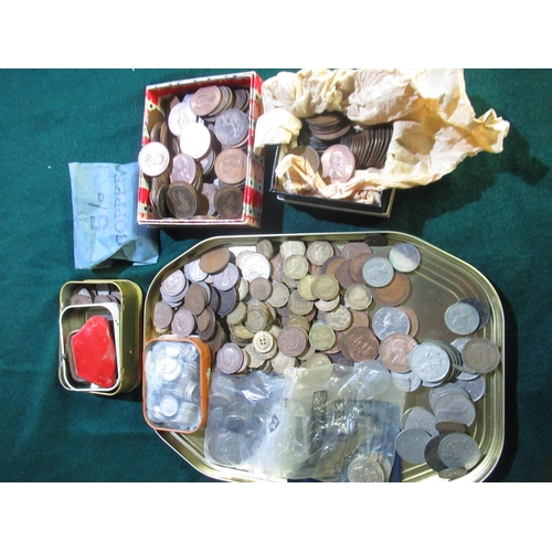 754A - Collection of decimal and pre decimal GB and other coinage in a collection of leather coin purses an... 