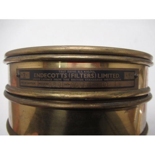 366 - Endecotts (Filters) for Griffin & George Ltd. brass 150 mesh two-piece test filter with lid, No.1028... 