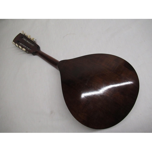 38 - Mid C20th bowl back 17 fret Mandolin with inlaid foliage detail around the sound hole, made in Reghi... 