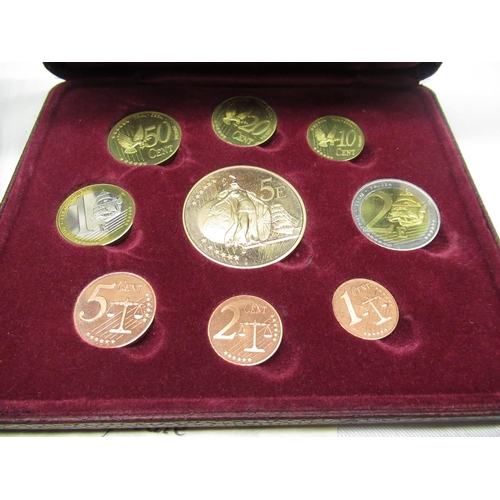 52 - United Kingdom 2002 pattern Euro coin collection, complete with certificate and case, Elizabeth II 1... 
