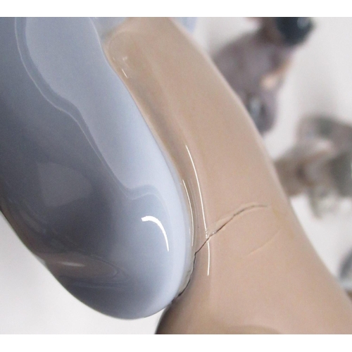 134 - Collection of Nao figures, mostly children including girl with puppy, boy with football, boy with ra... 