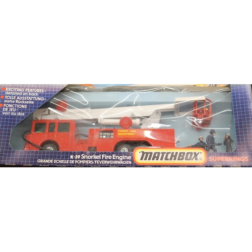 819 - Collection of various scale Matchbox die cast models of fire brigade interest, including, K-39 snork... 