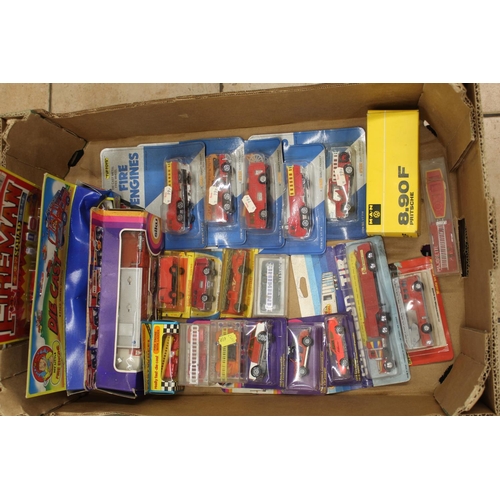 820 - Large collection of various size die cast models of fire brigade interest, including, Majorette, Sik... 