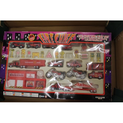 820 - Large collection of various size die cast models of fire brigade interest, including, Majorette, Sik... 