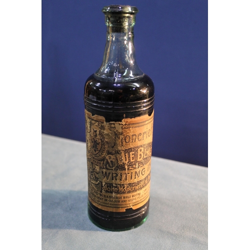 638 - Early 20thC Moncrieffs of Perth ink bottle with original contents intact, 22cm