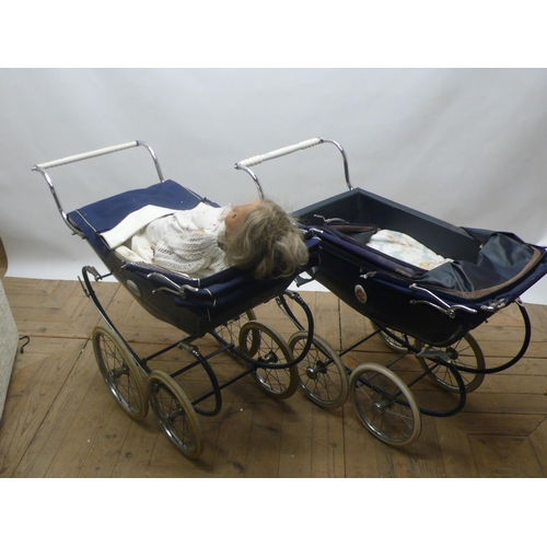 222 - Two Victorian style Blue Childs Prams