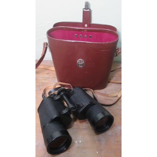 2123 - Carl Zeiss Jena Jenoptem 10 x 50w multicoated binoculars, No. 4788919, L17cm, in brown leather case