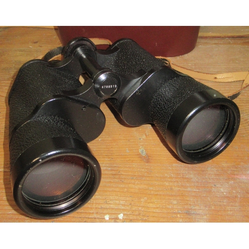 2123 - Carl Zeiss Jena Jenoptem 10 x 50w multicoated binoculars, No. 4788919, L17cm, in brown leather case