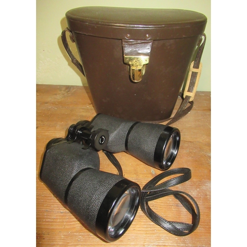 2115 - Pair of Karl Zeiss 15 x 60 binoculars No. 515016, L19cm max, in brown leather case