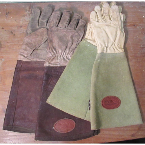 2117 - Two pairs of Bradley's leather and suede gauntlets (4)