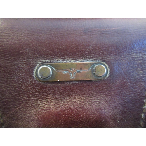 2083 - R.M Williams leather brief case with fitted interior and shoulder carry strap, 