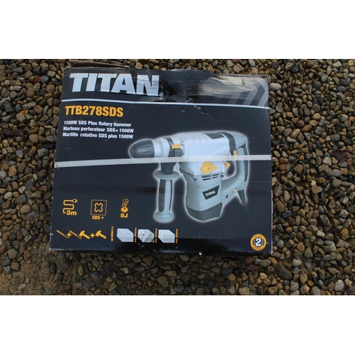 3335 - Boxed as new Titan TTB 278 SDS power drill