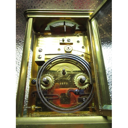 10 - Early C20th French retailed by Charles Desprez, Bristol, brass cased carriage clock, visible platfor... 