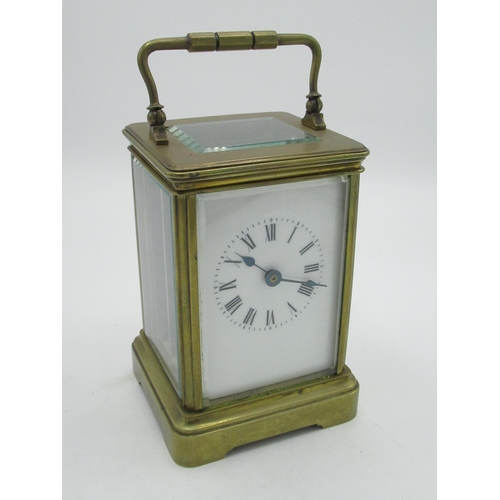 11 - Boston Clock Co late C19th/early C20th brass cased carriage clock, single train, striking movement o... 