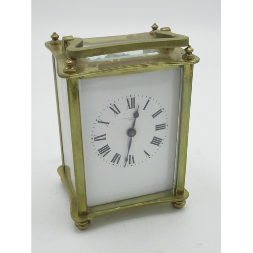 29 - Duverdry & Bloquel, retailed by Mappin & Webb 220 Regent St. early C20th brass carriage clock timepi... 