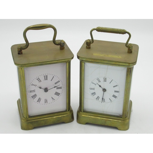 36 - Two early C20th Waterbury Clock Co., USA late C19th/early C20th carriage clock timepieces