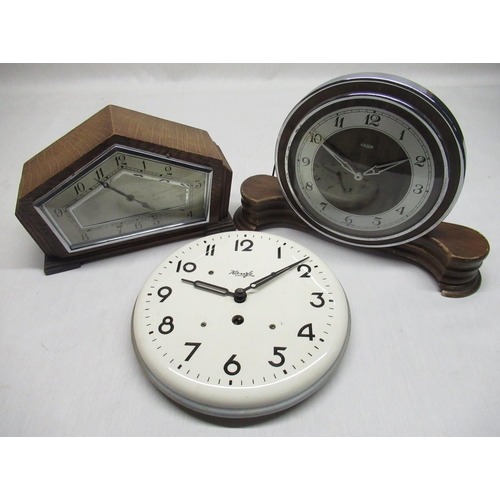 49 - 1930's Metamec electric mantel time piece with silvered chapter ring and chrome plated bezel and rin... 