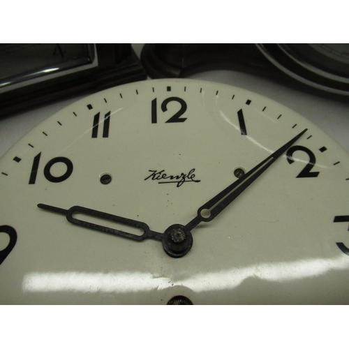 49 - 1930's Metamec electric mantel time piece with silvered chapter ring and chrome plated bezel and rin... 