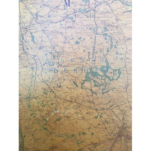 2126 - Large one inch to one statute mile linen backed map of Northern England to north Durham, by Edward S... 