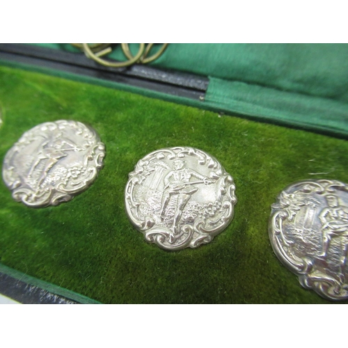 20 - Set of six Victorian hallmarked Sterling silver button covers by Levi & Salaman, Birmingham 1901 and... 